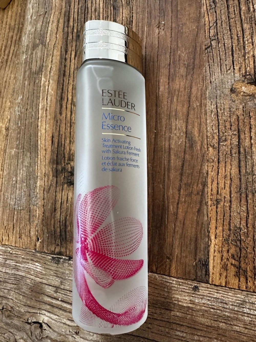 Estee Lauder Micro Essence Treatment Lotion - Pink and Silver Bottle